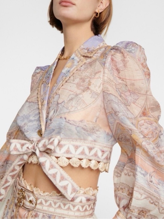 Zimmermann Tops - Zimmermann High Tide cropped blouse 0P